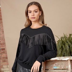 Studded Fringe Detail Pullover